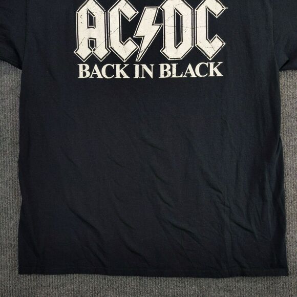 AC/DC Back In Black T Shirt Size XL Black Big Graphic Logo Short Sleeve - Picture 9 of 13